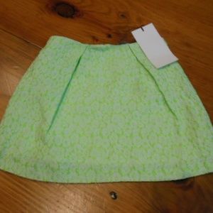 New! MAX & LOLA 6 Brocade Glitter Pleat Silk Skirt